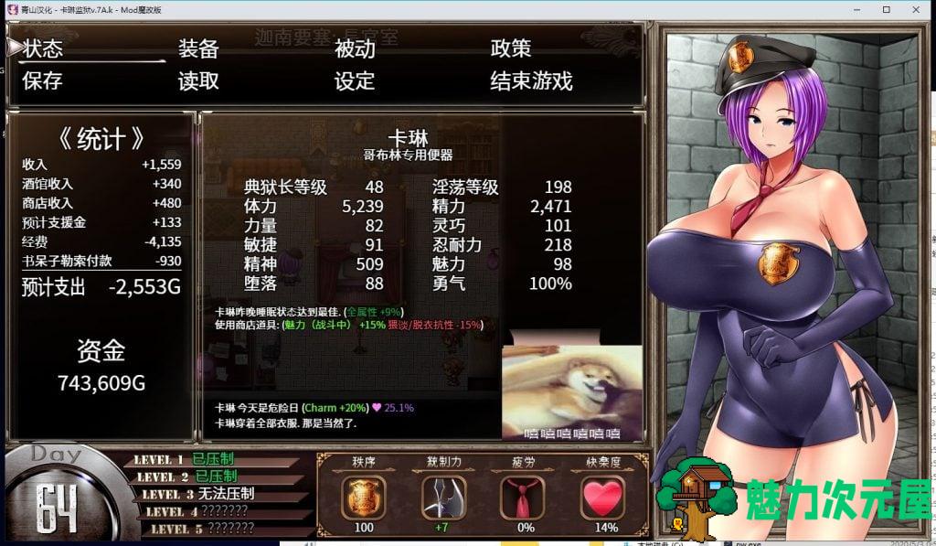 【爆款RPG/汉化/动态】卡琳·监狱长 V.7A.k 精翻作弊步兵魔改版【更新/1G】